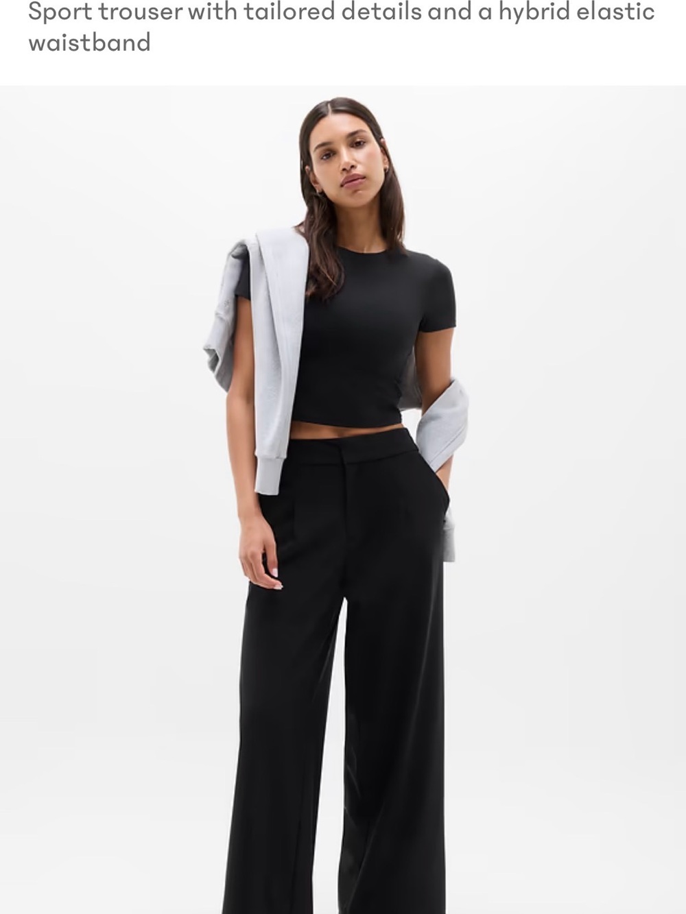 Athleta Black Wide-Leg Trousers for Women
